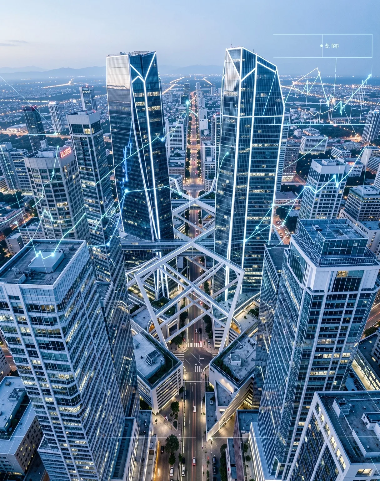 High-altitude urban structure reflecting data precision